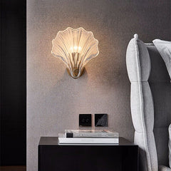Nordic post-modern minimalist LED wall lamp corridor background wall lamp brass glass wall lamp bedroom bedside wall lamp