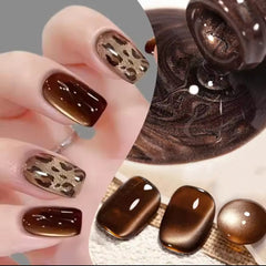 YICKYUE  -  12ml 1-21pcs Brown Gold Glass Bead Cat Eye Gel Nail Polish Autumn Nails Magnet Gel Polish Gold Nails Red Nails Nail Art Blue