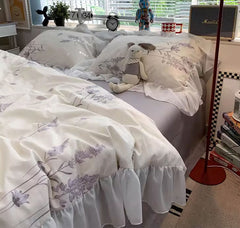 YICKYUE  -  Elegant fairyfair flower bedding set 1.2 1.5 1.8 2.0,twin full queen King cotton home textile bed sheet pillow case duvet cover