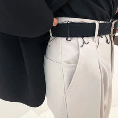 Hearujoy Autumn Wide-leg Mop Pants For Men Korean Streetwear Fashion Loose Straight High Rise Pants Casual Trousers 9Y3527