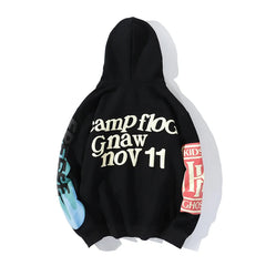 Hearujoy Harajuku Letter Foam Kanye Fleece Pullover Hoodies Men and Women Hip Hop Graffiti Oversized Casual Hooded Sweatshirts