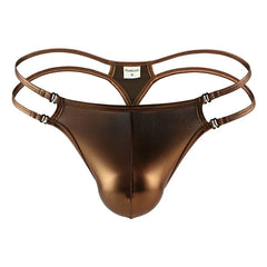 Hearujoy Man's Underwear Men Thong Jockstrap Imitation Leather Gay Men Underwear Tanga Hombre Sexy Men Underwear Sissy Panties G String