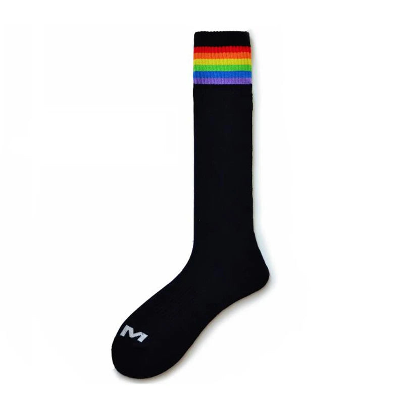 Hearujoy Socks Men Calcetines Striped High Tube Football Socks Skarpetki Men's Socks Sport Sweat Meias Calcetines Hombre Trend Stocking