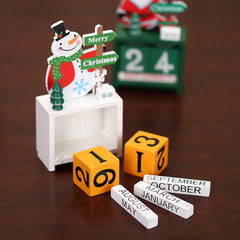 YICKYUE  -  Christmas Wooden Countdown Calendar Desktop Decoration Adornment Decorative Crafts for Table Living Room Kitchen