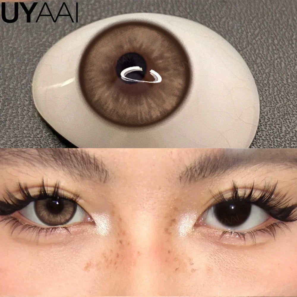 YICKYUE  -  1 Pair Color Contact Lenses for Eyes Korean Brown Natural Big Eye Lenses Gray Eye Contact Green Color Lens