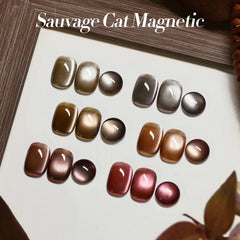 YICKYUE  -  10ml Coffee Brown Cat Magnetic Nail Gel Polish Set with Soak Off UV LED Gel Polish Manicure Nail Art Autumn Kit