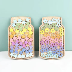 YICKYUE  -  A Set of Star Reward Jars with 45 Stars or Flowers, Featuring Vibrant Floral Designs, Serving as Positive Behavior Incentives