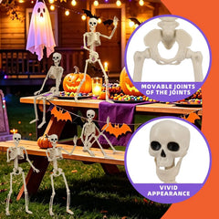 YICKYUE  -  4-8PCS Small Skeleton Decor Skeleton Halloween Decoration Outdoors 16in Body Posable Joints Hanging Skeleton for Halloween Decor