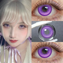 YICKYUE  -  Anime Cosplay Colored Contact Lenses Magic Pop Blue Cos Lenses Half Yearly Use Red Contacts Lens for Eye Beauty Makeup