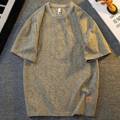 HEARUJOY  -  Baggy Male Tees Shirts Men's T-shirt Quick-drying Tops Tshirt Streetwear Short Quarter Sleeve Casual Ordinary Hot Elastic Kpop