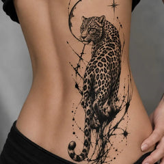 YICKYUE  -  Herbal Leopard Pattern Temporary Tattoo for Woman Man Sticker Waterproof Realistic Arm Leg Body Art Tattoo Stickers Lasting