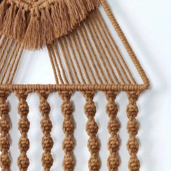 YICKYUE  -  Minimalist Modern Style Hand Knitting Pendant Tassel Cotton Pendant Creativity Home Decoration Bedroom Door Decorative Brown