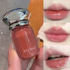 YICKYUE  -  Nude Pink Hydrating Moisturizing Water Light Mirror Lip Gloss Lipstick Lasting Waterproof Non Stick Cup Korean Style Lip Makeup