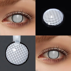 YICKYUE  -  6 Months Use Colored Contact Lenses Mesh White Small Pupil Eyes Makeup Lens Crazy Cosplay Anime Contacts Accessories