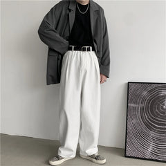 HEARUJOY  -  Baggy Jeans Men Oversized Casual Wide Leg Jeans Men Streetwear Korean Loose Straight White Jeans Mens Denim Trousers S-3XL