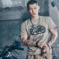 Hearujoy Motorcycle Clothing Fashion Top Rock Streetwear Muscles T Shirt for Men Hip Hop Embroidery Graphic Aesthetic 5xl Man Tee Shirts
