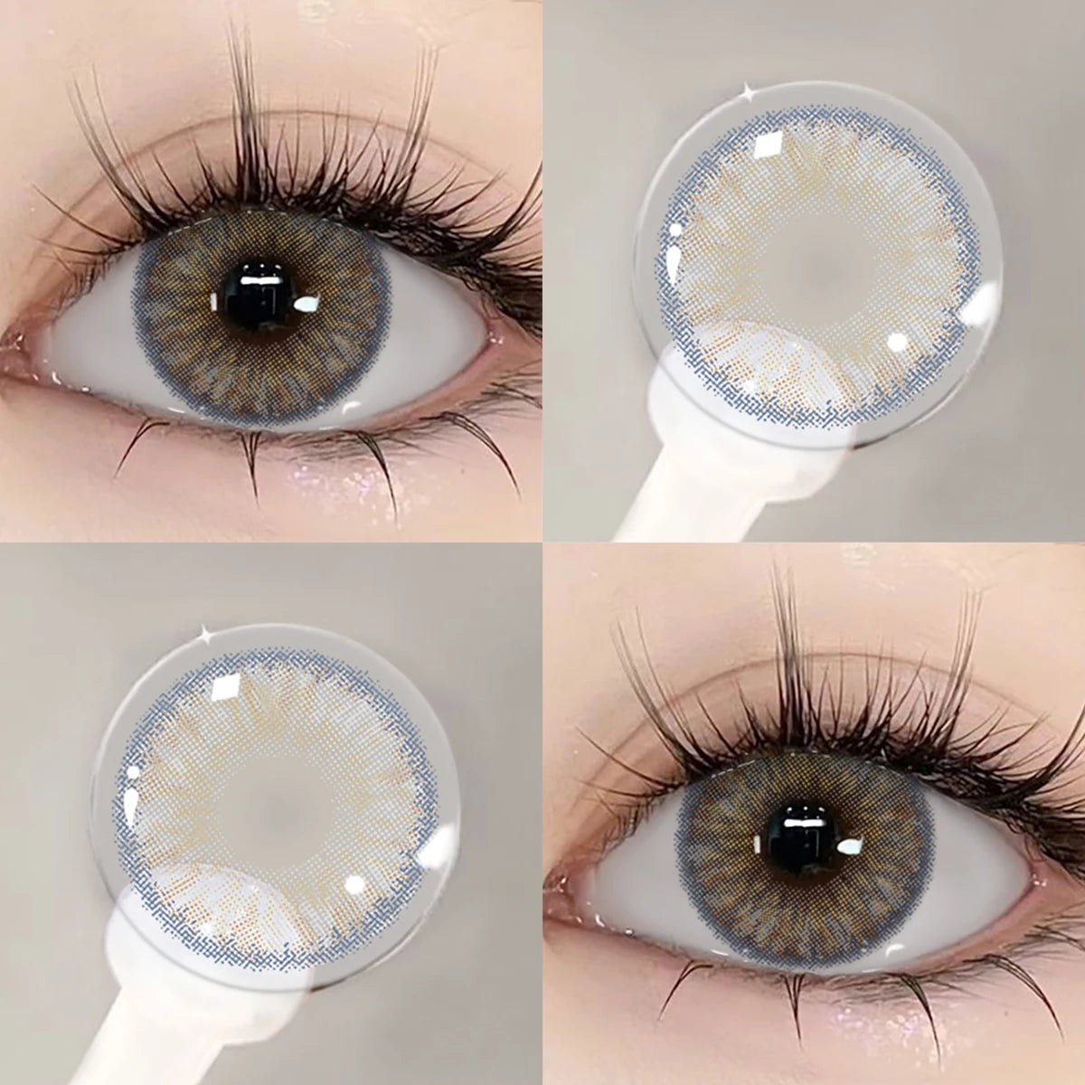 YICKYUE  -  2pcs Natural Brown Contact Lenses Big Eye Lenses for Daily Wear Beauty Pupils Hazel Cosmetic Eye Color Lens 14.5mm