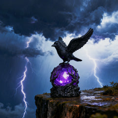 YICKYUE  -  Purple Resin Crow Table Lamp Unique Home Decor Lighting for Living Room Bedroom Office