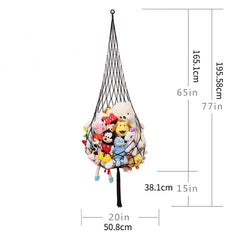 YICKYUE  -  1pcs Hanging Toy Storage Cotton Rope Hanging Net Hand-woven Plush Toy Storage Net Bag Bohemian Toy Hammock
