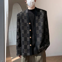 Hearujoy Mens Contrast Color Casual Jacket Autumn Winter Genderless Fashion Youth Trend French Retro Simple Elegant Loose Jacket Unisex