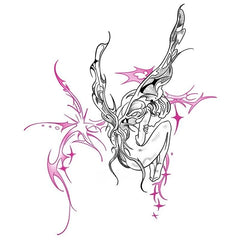 YICKYUE  -  Angel Butterfly Temporary Tattoos for Woman Man Trendy Tattoo Stickers Waterproof Sexy Body Art Waist Fake Tattoo Sticker