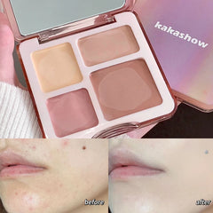YICKYUE  -  4 Color Face Contour Shadow Bronzer Palette 3D Facial Highlight Makeup Matte Brighten Contouring Blusher Cream Texture Concealer