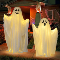 YICKYUE  -  85/165CM Life-Size Scary Standing Ghost Glow-in-the-Dark Outdoor Halloween Decoration for Front Door Garden Haunted House