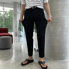 Hearujoy Simple Men's Suit Trosuers Slim Pencil Pants Slim Straight Male Casual Loose Bottoms Korean Style Summer Trend 9C6472