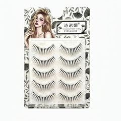 YICKYUE  -  5pairs Korean Style False Eyelashes Lightweight C Curl Natural Fiber Fake Eyelashes Manga Idols Girls Group Eyelash Extensions