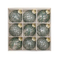 YICKYUE  -  9pcs Transparent Painted Christmas Balls Plastic PET Anti Drop Ball Set Christmas Tree Pendants Party DIY Hanging Decorations