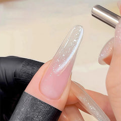 YICKYUE  -  New 10ML Velvet Snow Cat Eye Gel White Fine Glitter Sparkling Elegant Versatile Skin-Flattering Snowflake Nail Art Gel