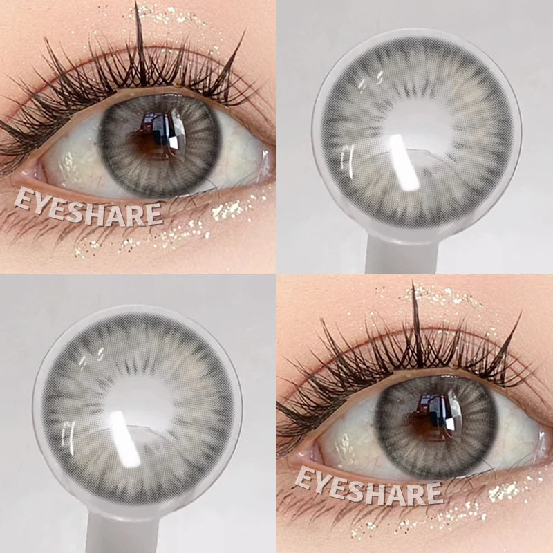 YICKYUE  -  1 Pair Color Contact Eye Color Lenses Makeup Natural Brown Lens Cosmetics Gray Eyes Lenses Woman Makeup Blue Beauty Con