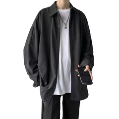 HEARUJOY  -  Casual Korean Style Clothing Harajuku Button Up Blouse Korean Style Shirt Long Sleeve Design Regular Clothing Length