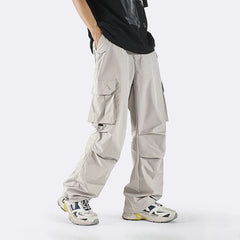 Hearujoy Parachute Cargo Pants Men Quick Drying Casual Techwear Black Trousers Male Big Size Summer Streetwear Hip Hop Pocket 4XL