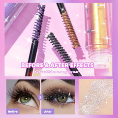 YICKYUE  -  Sliver Gold Purple Diamond Glitter Mascara Quick Dry Long Lasting Waterproof Curling Thick Shiny Eyelash Sexy Mascara Makeup