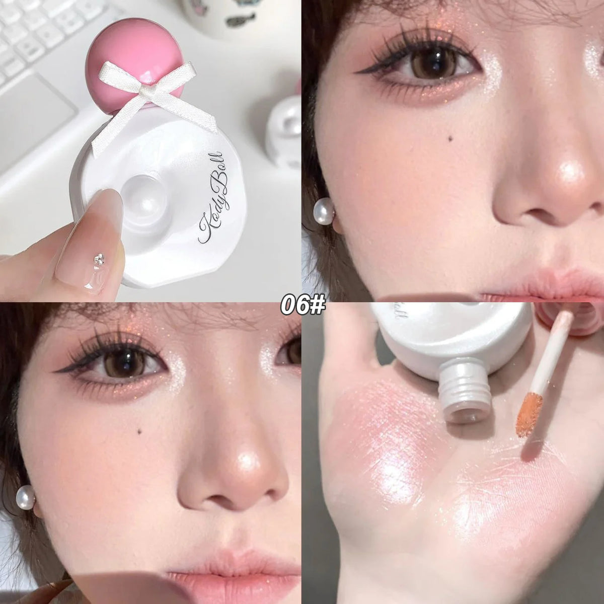 YICKYUE  -  4 Colors Shimmer Liquid Highlighter Long-lasting Face Body Eye Brightening Liquid Glitter Music Festival Party Makeup Cosmetics