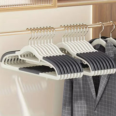 YICKYUE  -  20Pcs/Plastic Clothes Hangers for Home Use, Non-Slip, Non-Marking, Anti-Shoulder-Bulge, Rotating Drying Hangers