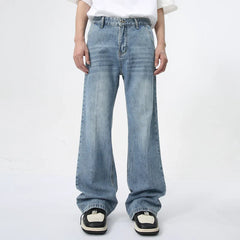 Hearujoy Simple Men Jeans Summer Casual Loose Boot Cut Trousers Zipper Straight Denim Pants Men's Wear Fashion Tide 9C5974
