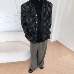 Hearujoy Mens Contrast Color Casual Jacket Autumn Winter Genderless Fashion Youth Trend French Retro Simple Elegant Loose Jacket Unisex