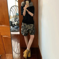 Hearujoy Mens Shorts Workwear Camouflage Pocket Shorts Breathable Daily Casual Personality Versatile Shorts Men'S Clothing Summer New
