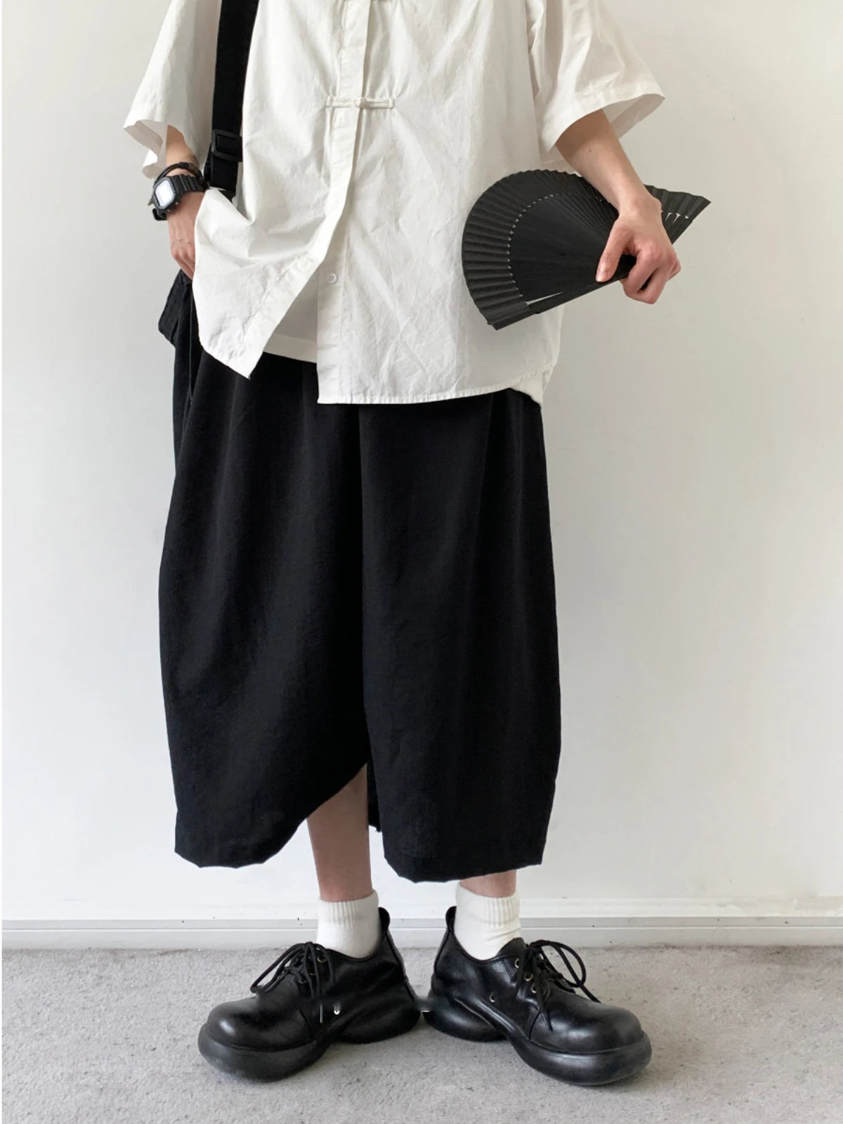 YICKYUE  -  New Summer Chinese Sle Vintage Casual Pants Men's Seven-Foot Thin Workwear Trousers Loose Fit Faion Urban Daily Wear
