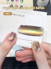 YICKYUE  -  12ml Glass Bead Cat Magnetic Eye Gel Nail Polish Holographic Rainbow Gel Polish Soak Off U V LED Gel Polish Nail Art Design