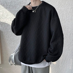 HEARUJOY  -  American Style Men's Crew Neck Sweatshirt Basic Pullover Harajuku Sweatshirt Long Sleeve T-shirt Fashion Men's Clothing 5XL