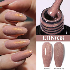YICKYUE  -  7.5ml Glitter Nude Color Nail Gel Polish Semi-permanent Varnish Soak Off Nail Art Base Top Coat UV LED Gel Manicure