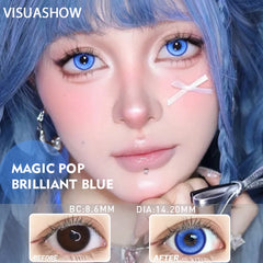 YICKYUE  -  1 Pair Anime Cosplay Colored Contact Lenses, Yearly Disposable Soft Lens, Magic Pop Style for Party & Cute Eye Beauty
