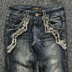 Hearujoy Y2K Washed Jeans Gothic Vintage Flanged Embroidery Logo Trend Men Women Streetwear American High Street Simplicity Flare Jeans