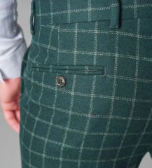 HEARUJOY  -  Autumn Men's Classic Plaid Suits Pants Wool Trousers Italian-style High-waist Slim Casual Fashion Straight leg Long Pant For Men