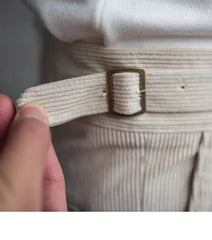 HEARUJOY  -  Italian Style Corduroy Naples Suit Pants Men High-waisted Adjustable Belt Straight Trousers Autumn  England Business Casual Pant