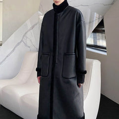 HEARUJOY  -  Winter New Men's Mid-Length Fur Coat American Retro Fashion Trend Casual Loose High Street Windproof Niche Men's Tops