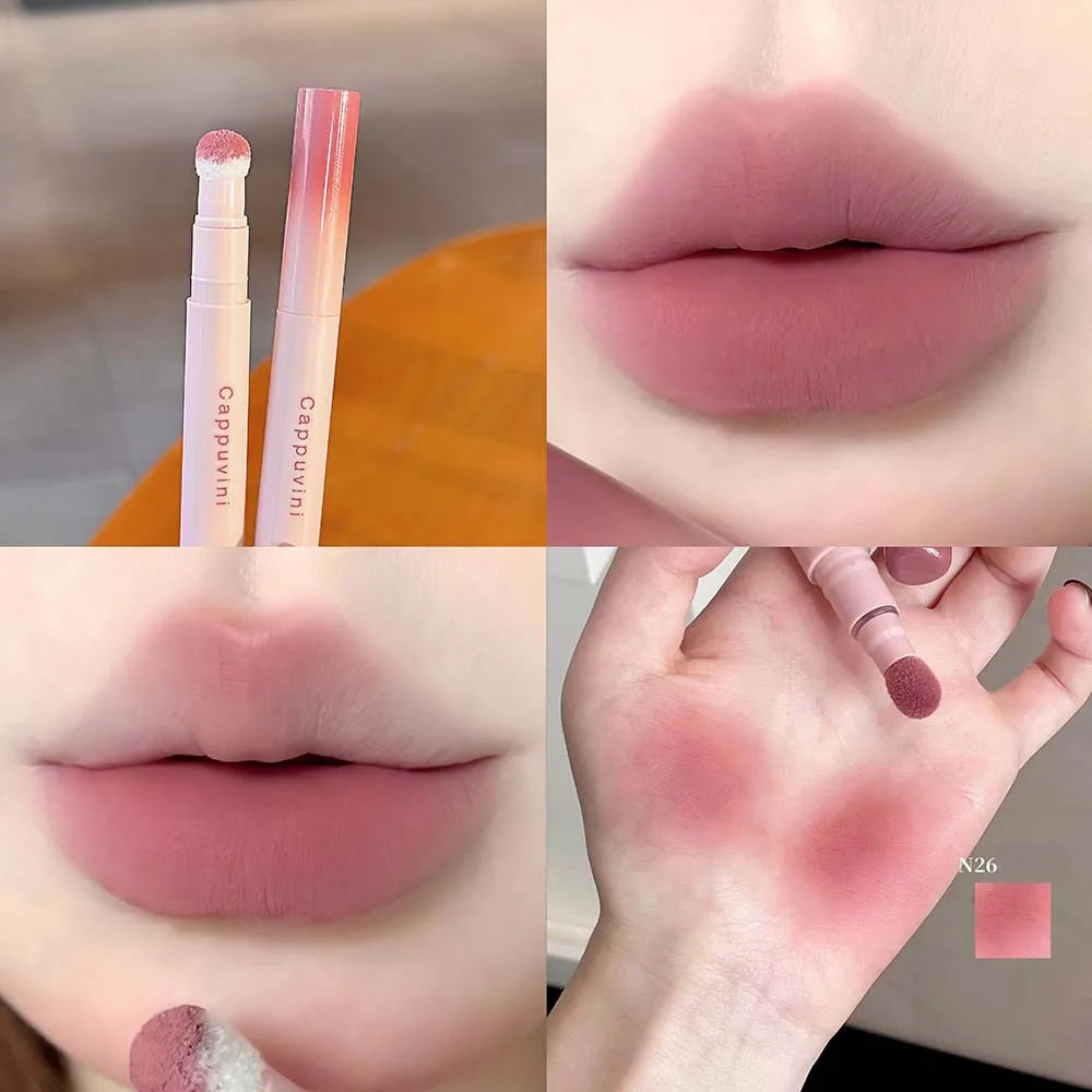 YICKYUE  -  Matte Lipstick Silky Powder Cream Shimmer Hydrating Waterproof Long Lasting Velvet Lip Glaze Plump Lip Clay Cosmetics